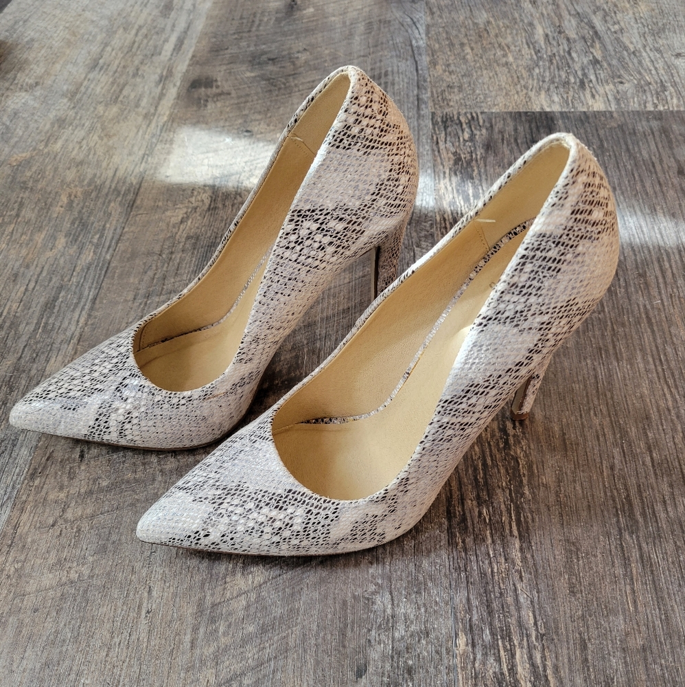 Nude Snakeskin Heels Size 8.5